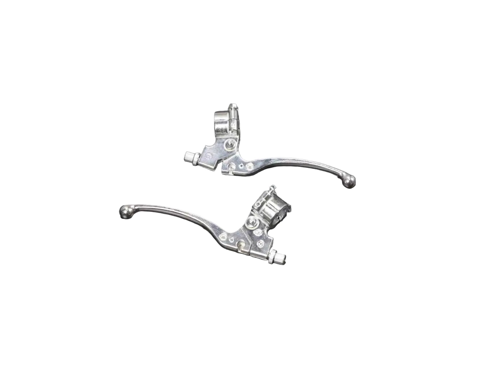 BS3562 - Silver Brake & Clutch Lever Set in Silver With Brake Cables Both Sides