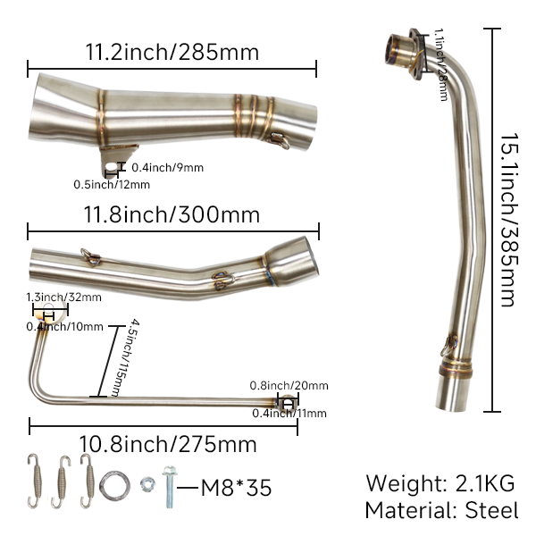 BS0039 - New Model Down Stainless Steel Exhaust For Cub