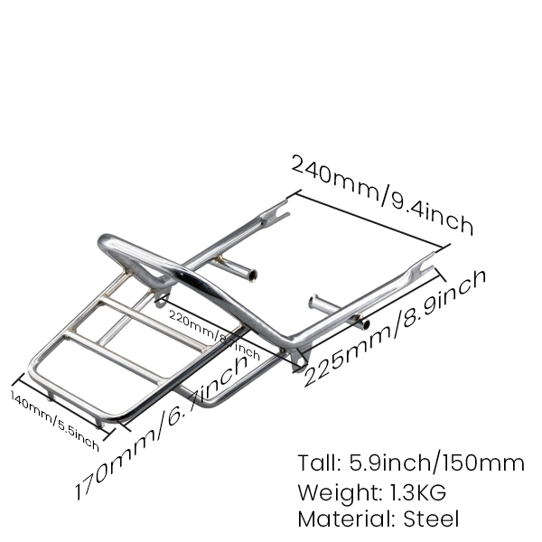 BS0066 - Rear Rack Chrome No Lights DX