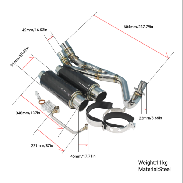 BS0090 - MAD MUNK Exhaust Twin Carbon Exhaust