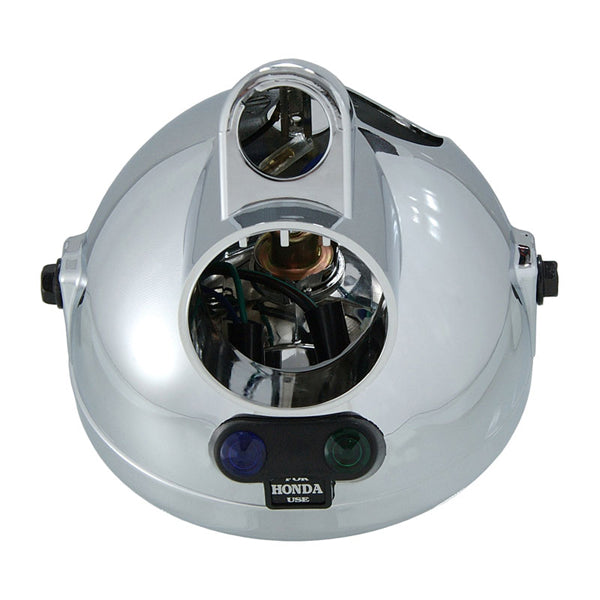 BS0550 - MUNK Chrome Shell Headlight With Diamond Lens