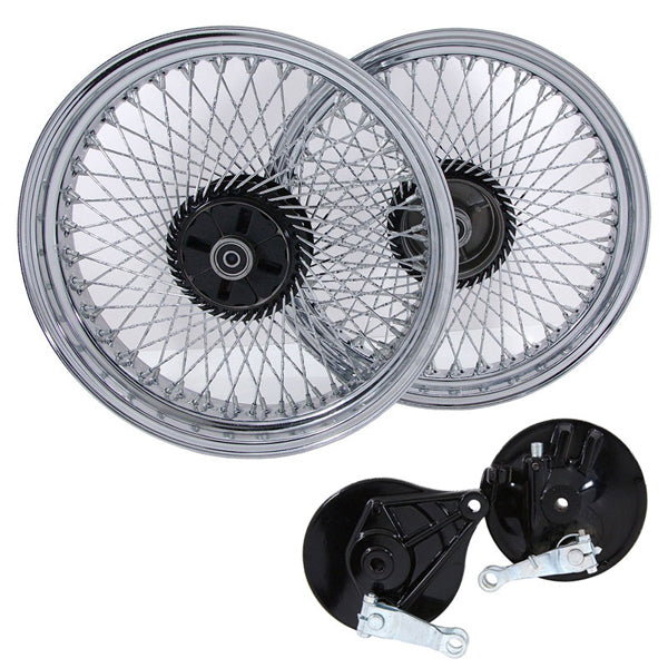 BS0604 3.0 Front & 3.50J Rear 72 Twisted Spoke 17 Rims in Chrome