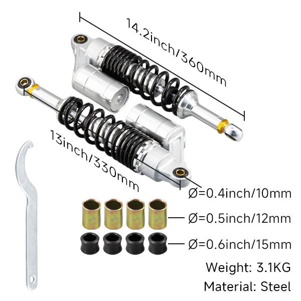 BS0657 - Black Gas Shock 330mm Adjustable