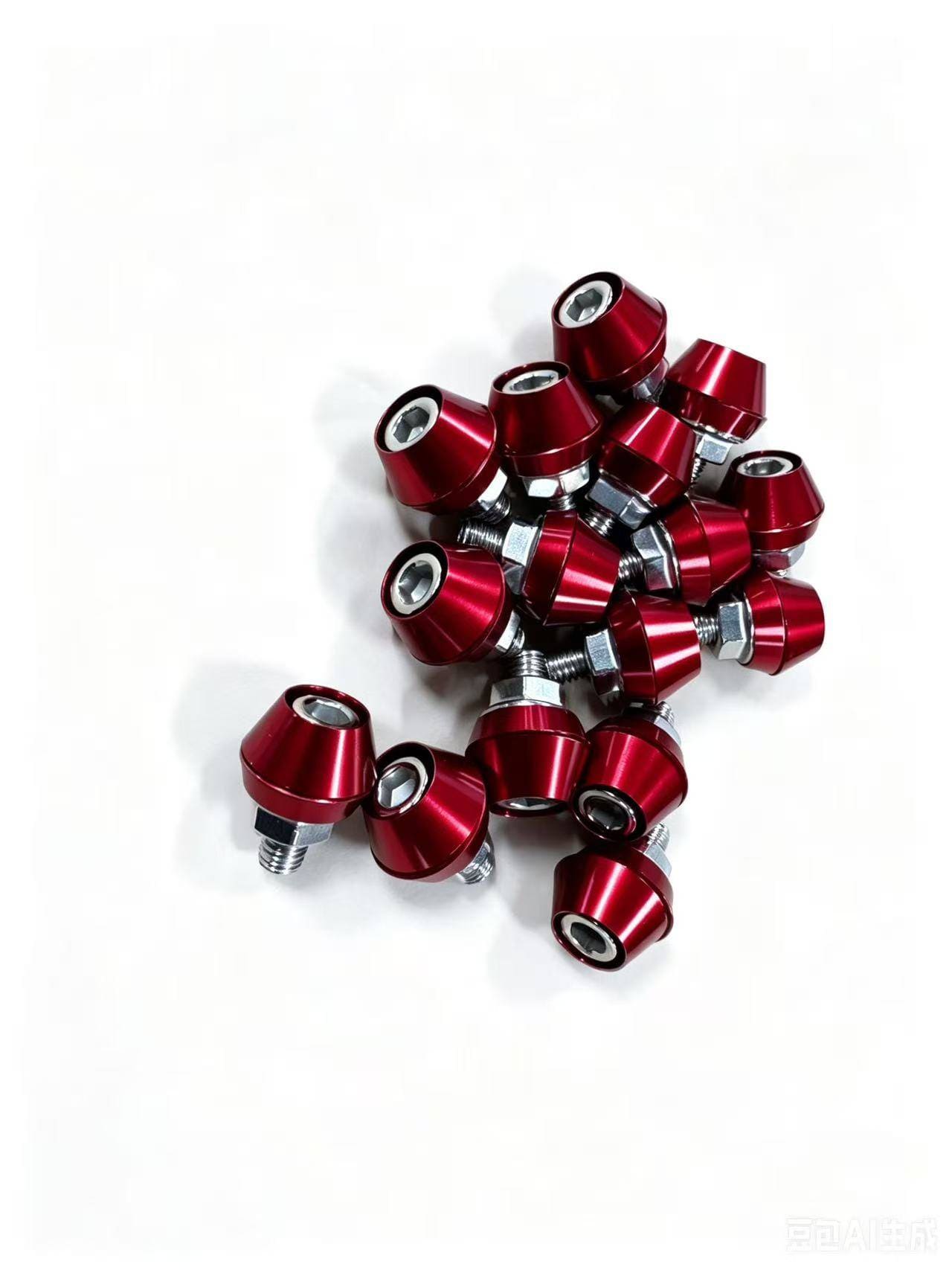 BS0805-RED - Munk CNC Red Rim Bolts 16pc