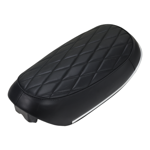 BS1154 - CT70 6V BLACK DIAMOND PATTERN SEAT WITH CHROME BAND