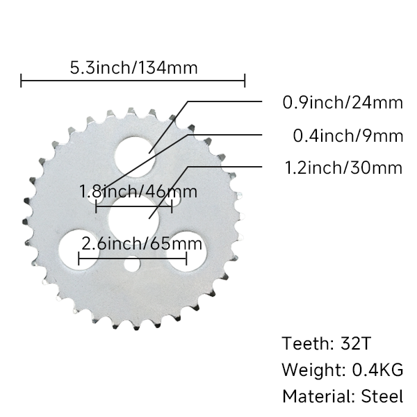 BS1205 - Munk 3 Hole 32TH 420 Sprocket