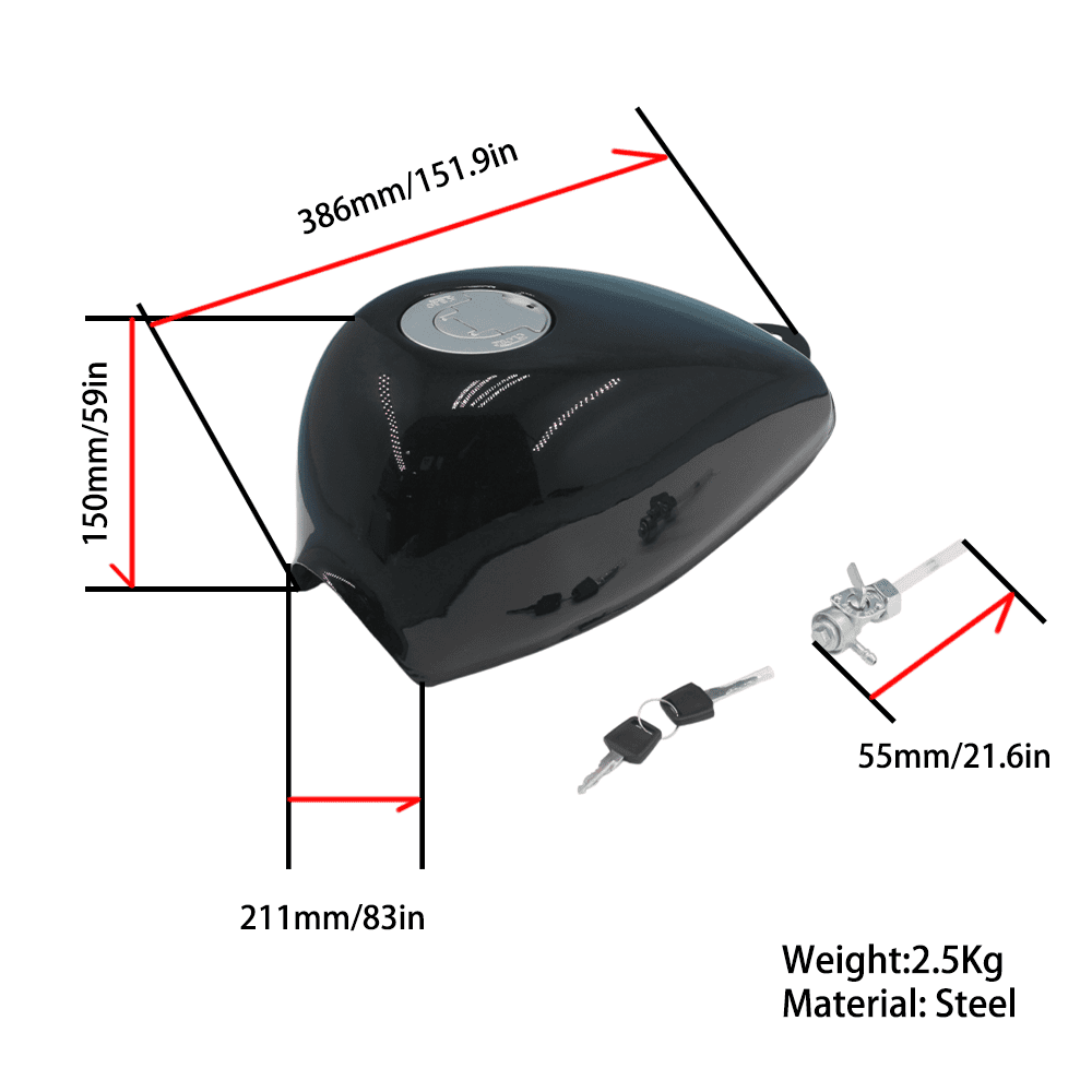 BS1234 - Black Munk Tank with Flat Fuel Cap