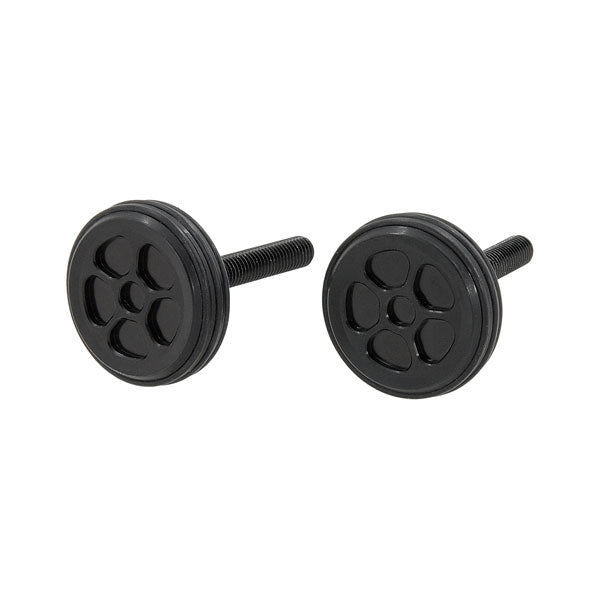 BS3481 - CNC Wheel Style Handle Bar Knobs In Black