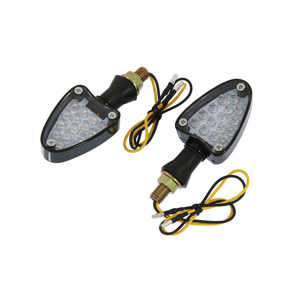 BS1418 - E Marked 15 LED Black Arrow Indicators - Pair