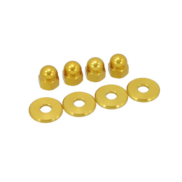 BS3508 - Set of 4 Shock Nut M10 x 1.25 and 4 Washers In Gold