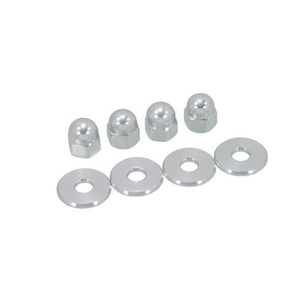 BS3510 - Set of 4 Shock Nut M10 x 1.25 and 4 Washers In Silver