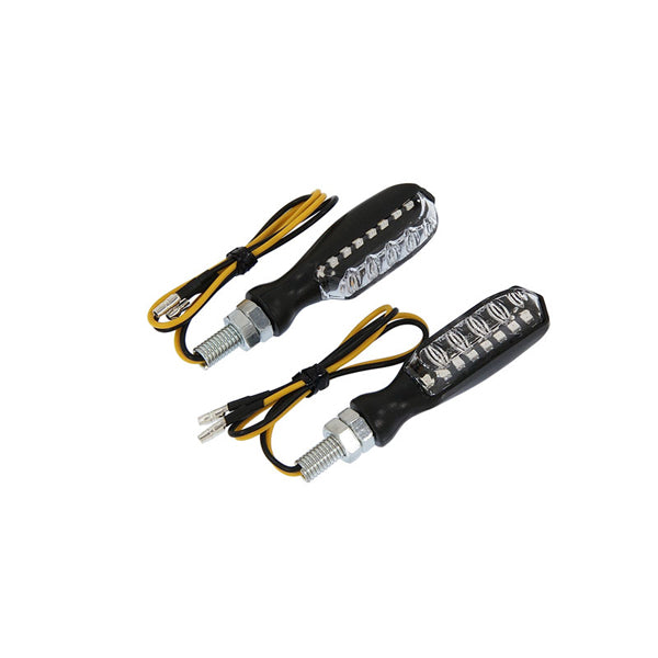 BS1431 - E Marked 8 LED Black Indicators - Pair