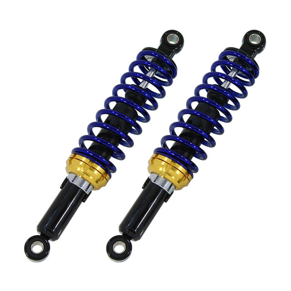 BS1626 330mm Rear Shocks In All Black With Blue Springs