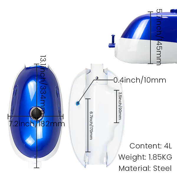 BS2154 - Tank and Small Light for Z50a Bike in Blue/White Small Badge on the Light