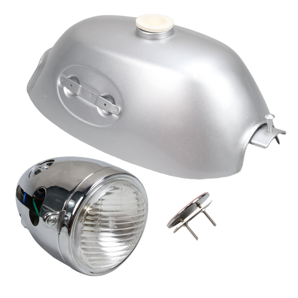 BS2157 - Tank and Small Light for Z50a Bike in Silver Small Badge on the Light