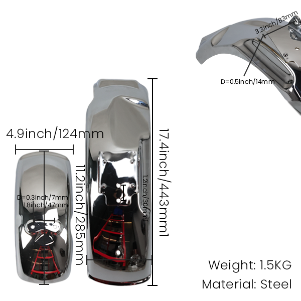 BS2159 - Chrome Z50J front and rear fender set