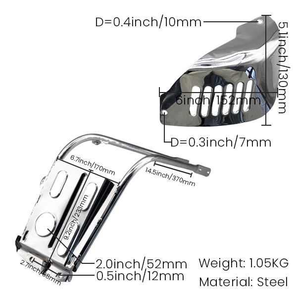 BS2160 - Chrome Engine Guard And Spark Plug Cover For Ct70