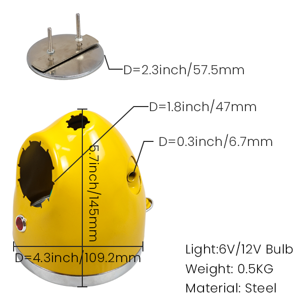 BS2178 - Small Z50a Headlight With Emblem In Yellow