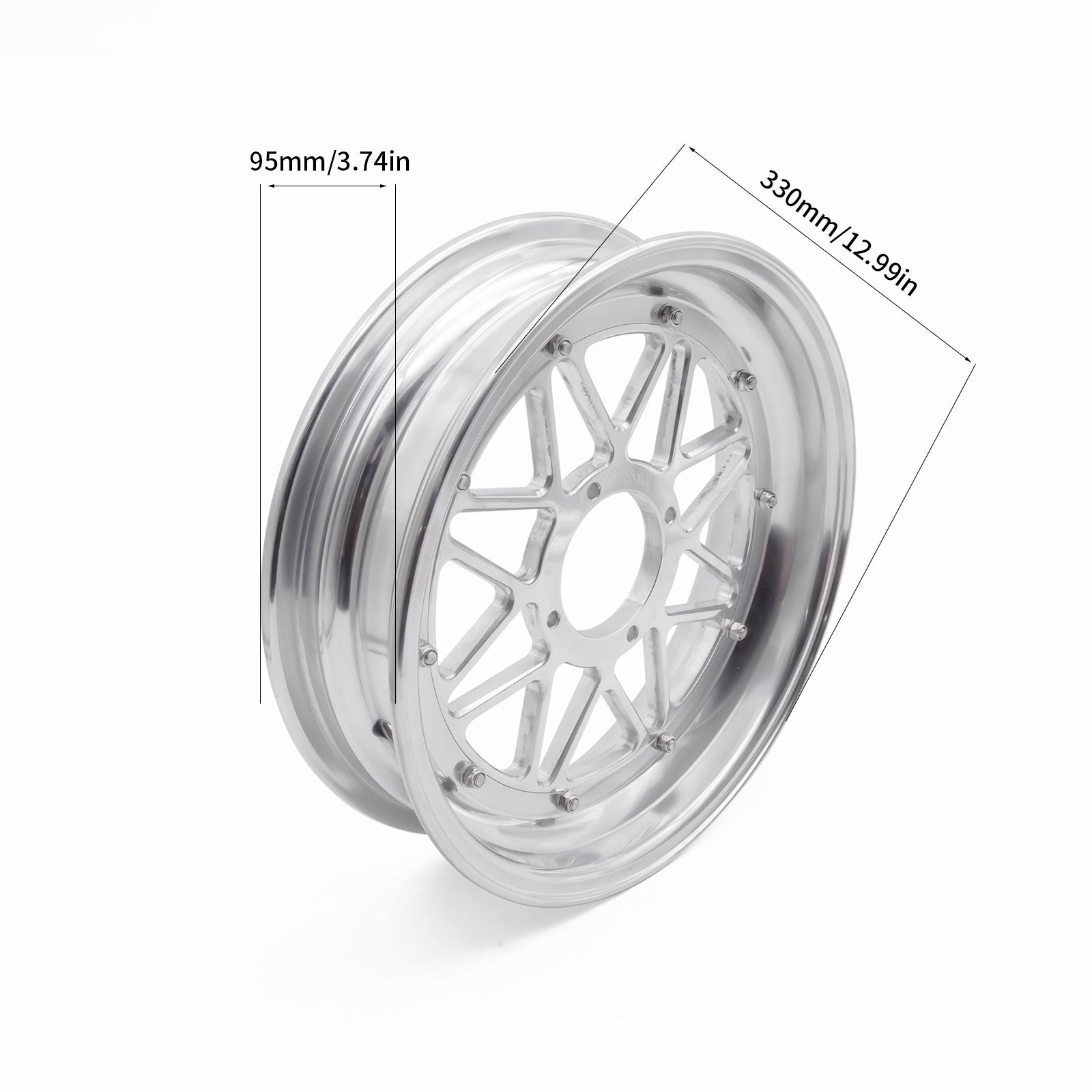 BS2211 - High Quality Polished Alloy 3.0 & 3.5 Front & Rear Tubeless Rims