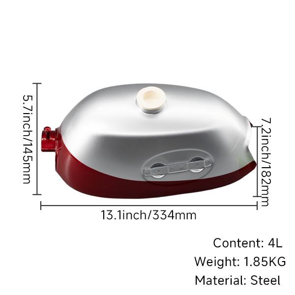 BS2473 - Z50A Oval Badge Tank In Silver And Red