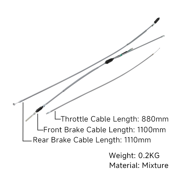 BS2478 - CT70 K0 Style Cable Set Clutch Brake And Throttle Cable Grey