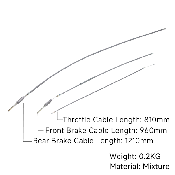 BS2480 - Z50 K0 Style Cable Set Clutch Brake And Throttle Cable Grey