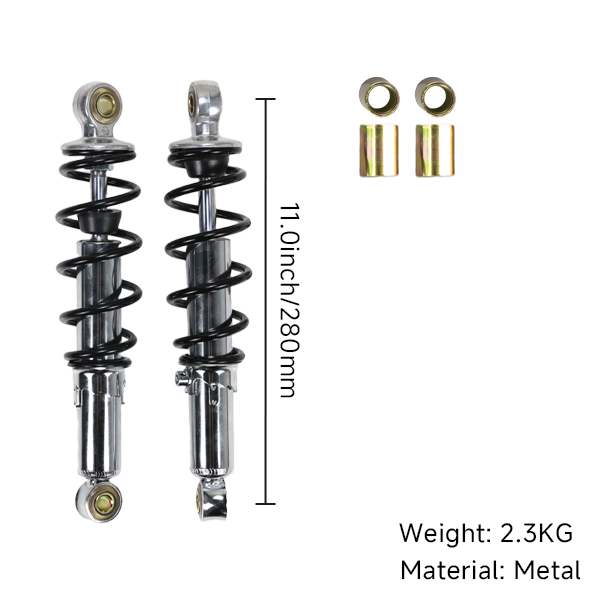 BS2508 - REAR BLACK AND CHROME REAR SHOCKS 280MM