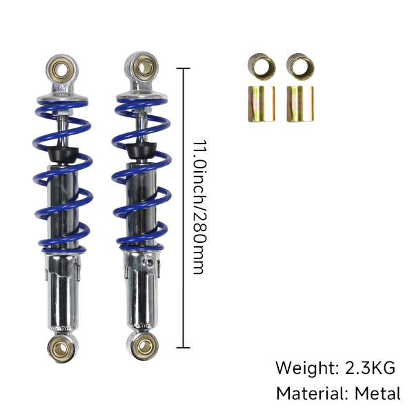 BS2510 - REAR BLUE AND CHROME REAR SHOCKS 280MM