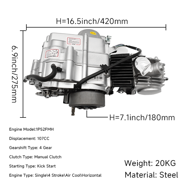 BS3243 - 107CC Silver 4 Speed Manual Kick Only