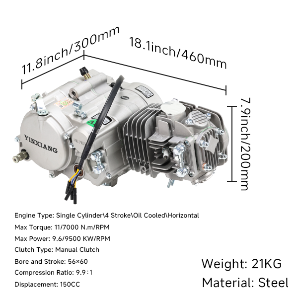 BS3545 - SILVER YX 150cc 4 Speed Manual Silver with Small Fly Wheel