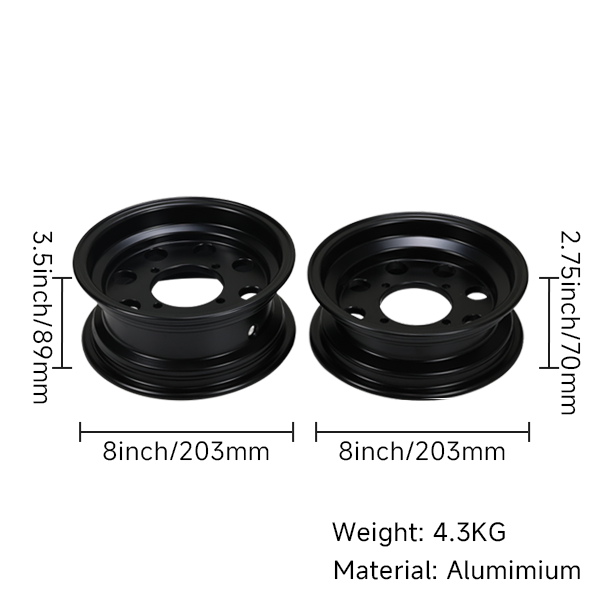 BS3686 - MUNK 8" RIMS TUBLESS IN BLACK