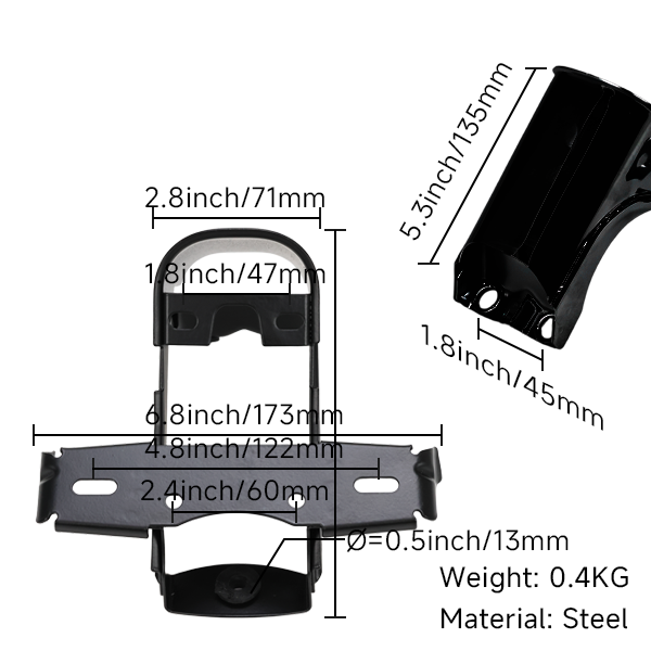 BS3706 - Black Heavy Metal Quality Rear Bracket For DX