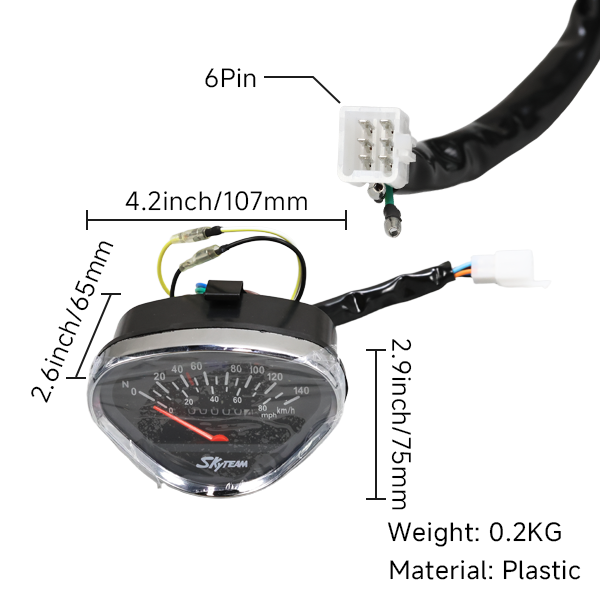 BS3714 - SKYTEAM 140Km Speedo Black