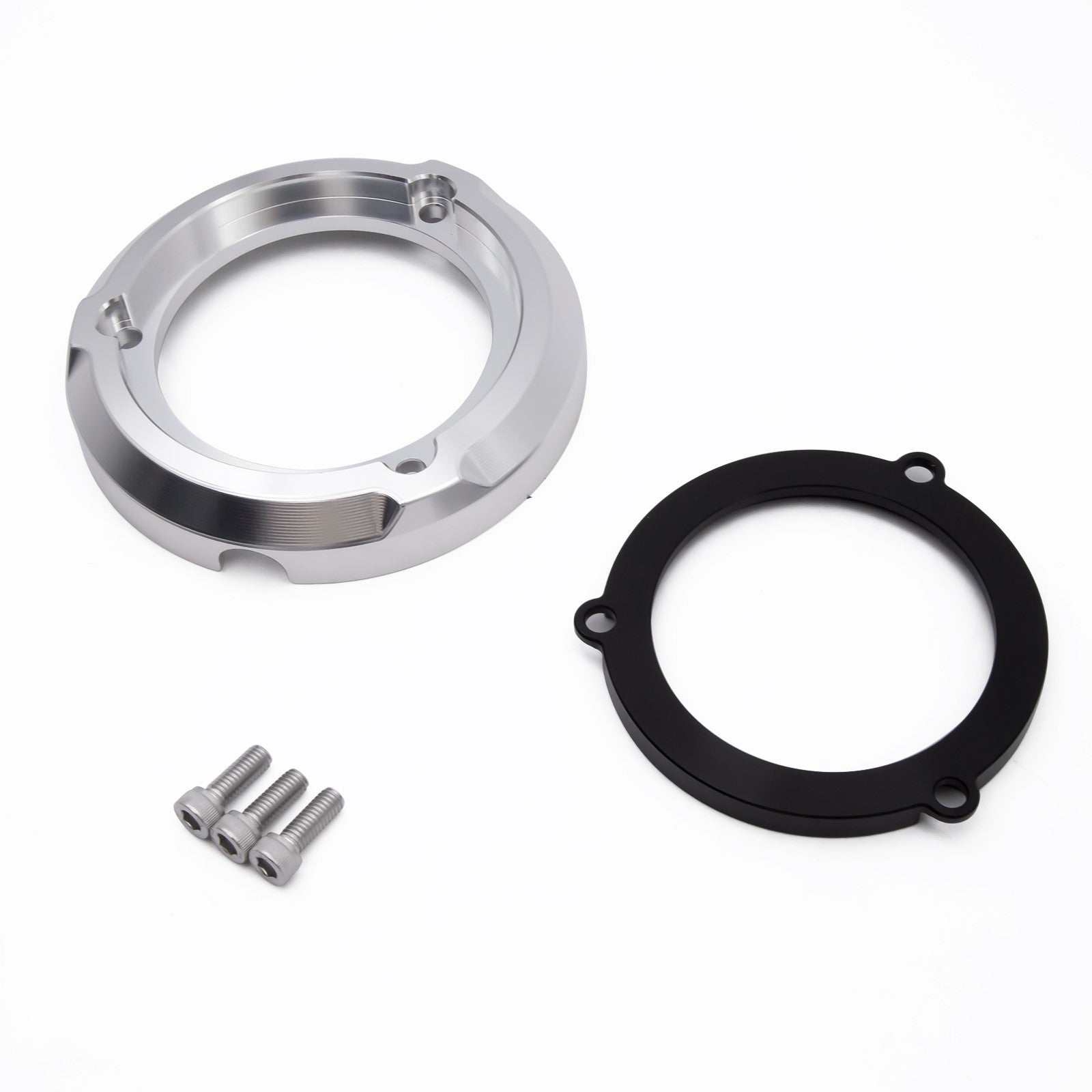 BS3722 - 4 Gear Engine Decoration Cover / Silver Exterior & Black Interior /6061 T6 CNC