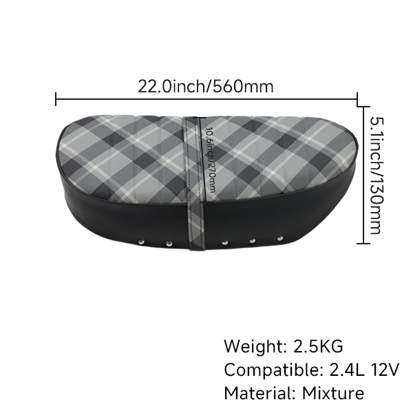 BS3781 - Grey And Black Check Seat For 2.4Ltr Frame DAX