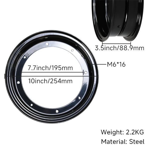 BS3787 - DX 3.5-10 Inch Steel Rim Black