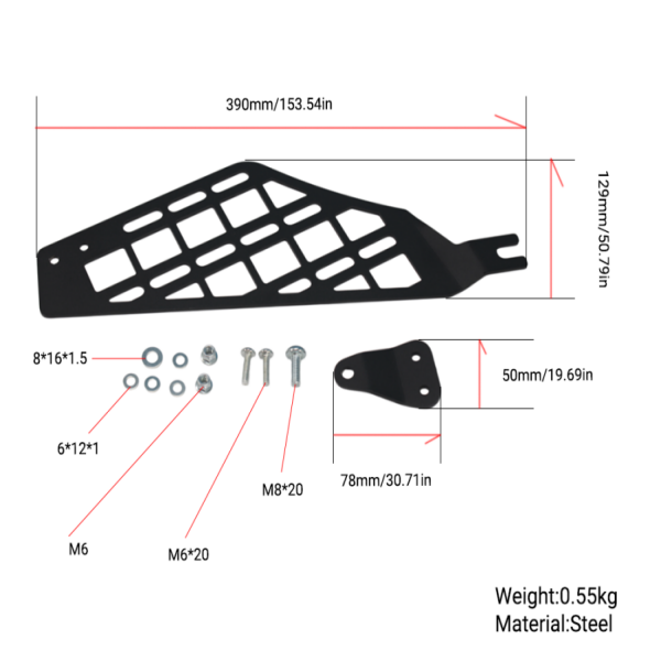 BS3816 - DAX ST125 STEEL RIGHT SIDE BAG BRACKET IN BLACK
