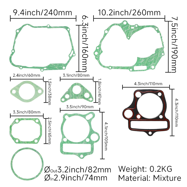 BS3841 - Gasket Set Complete Engine for Skyteam 50CC For LONGCIN