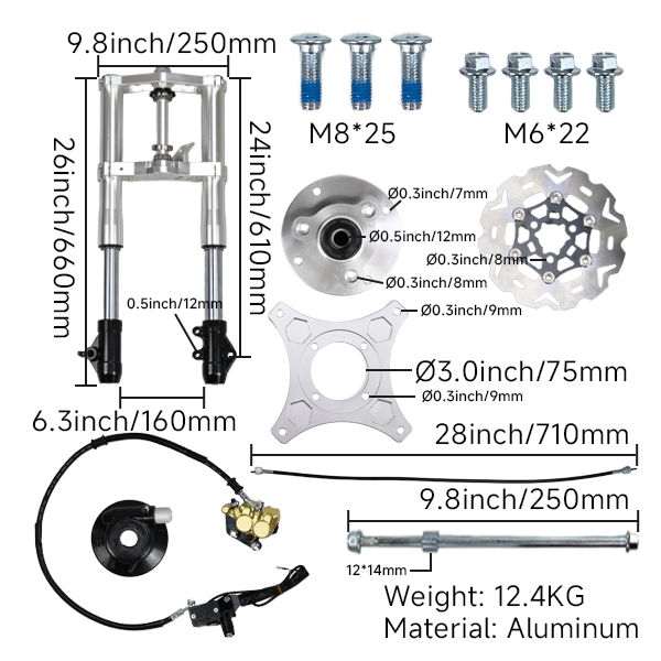 BS3852 - SILVER DX USD FORK WITH FLOATING BRAKE DISC