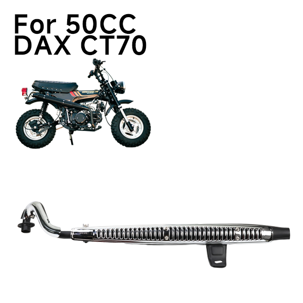 BS3925 - CT70 Exhaust In Black With Chrome Grill With E Mark For 50cc