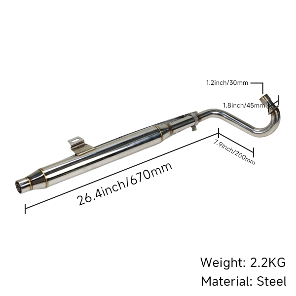 BS3939 - New Up Swept Chrome Exhaust