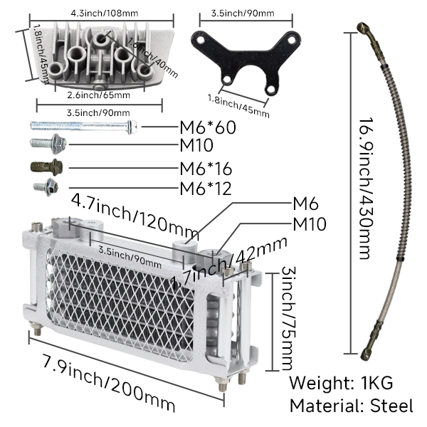 BS3944 - 3 LAYER OIL COOLER IN SILVER