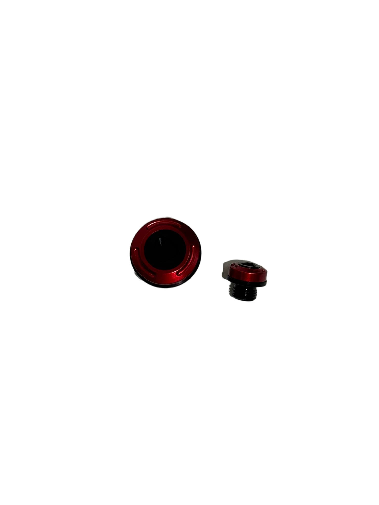 BS3961 - HONDA MONKEY Z125 AND DAX ST 125 AFTER MARKET LEFT SIDE ENGINE COVER SIGHT GLASS SCREW IN RED