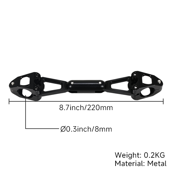 BS4050 - HIGH QUANTITY CNC HANDLE BAR SUPPORT 153MM IN BLACK FOR CT70 AND Z50