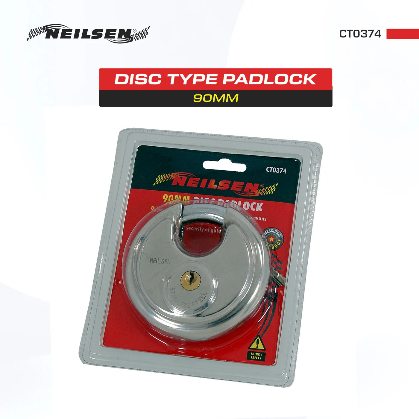 CT0374 - 90mm Disc Type Padlock