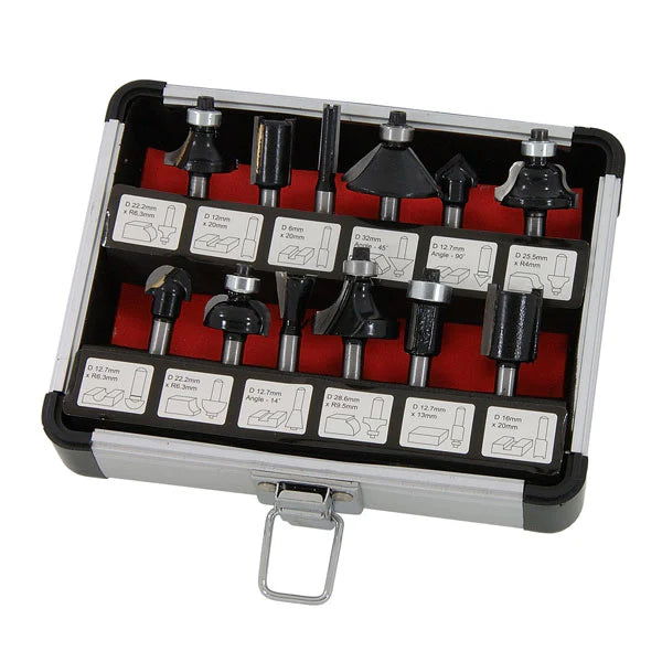 CT0504 - 12pc 1/4 Shank Router Bit Set
