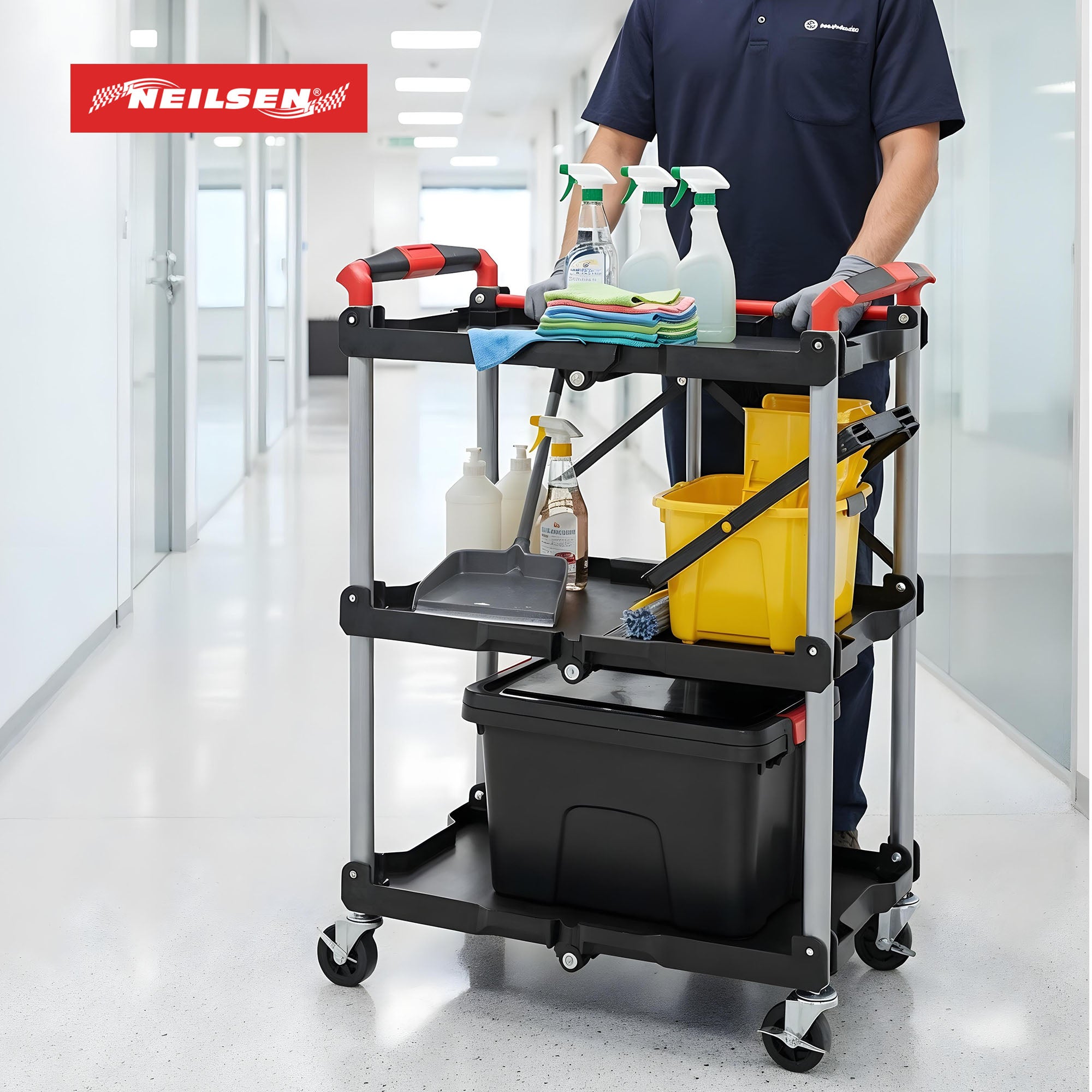 CT0681 - Folding Workshop Trolley 3 Shelf