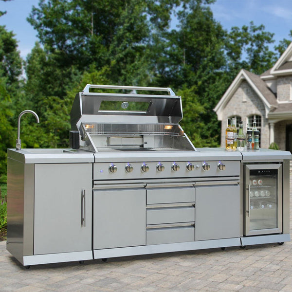 CT0271 - Stainless Steel BBQ Grill With Sink And Cooler