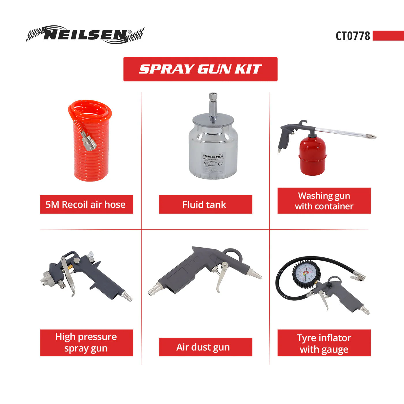 CT0778 - 5pc Spray Gun Kit