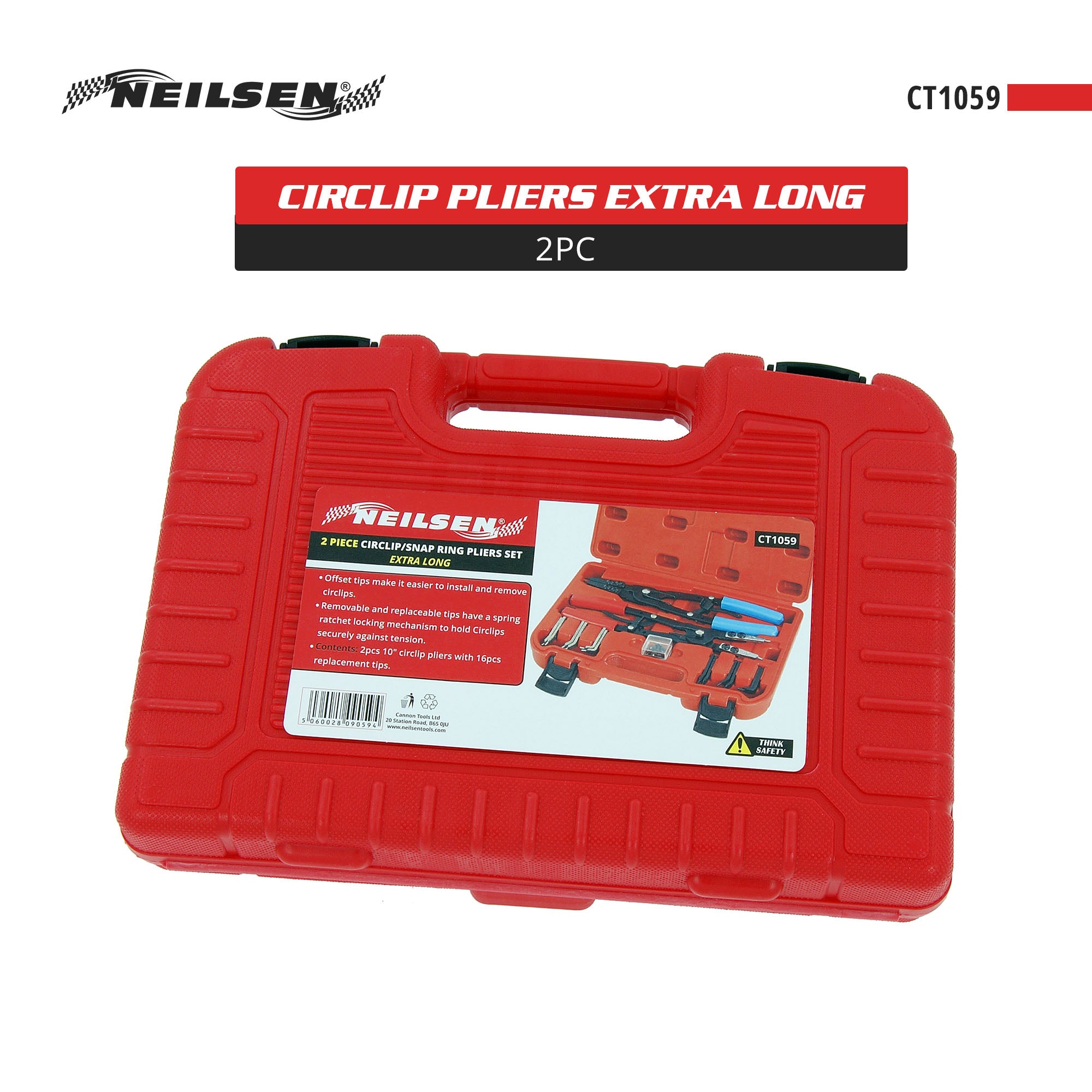 CT1059 - 2pc Circlip Pliers Extra Long